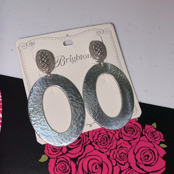 Brighton Ferrara Silver Hammered Post Earrings - Picture 2 of 3